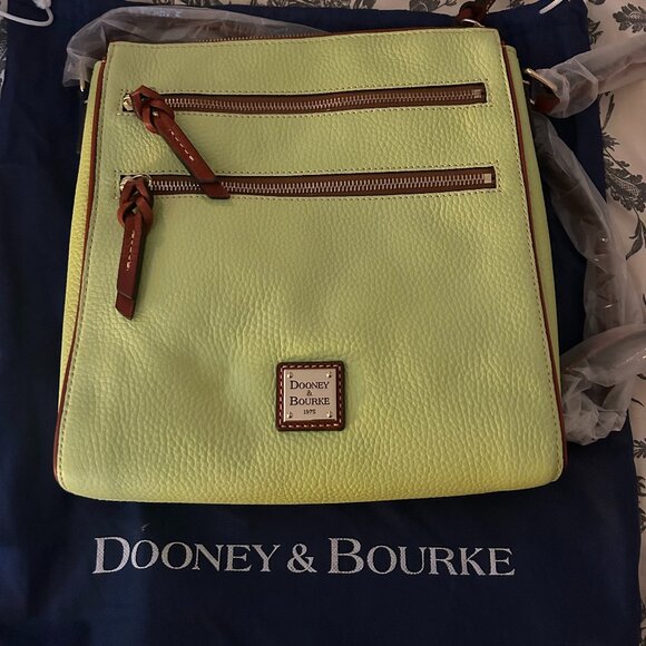 Dooney and Bourke Bourke Pebble Grain Crossover Bag Key Lime - Picture 1 of 6
